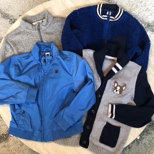 Lot of 4 Janie and Jack Boys Jackets Sweaters Size 5/6